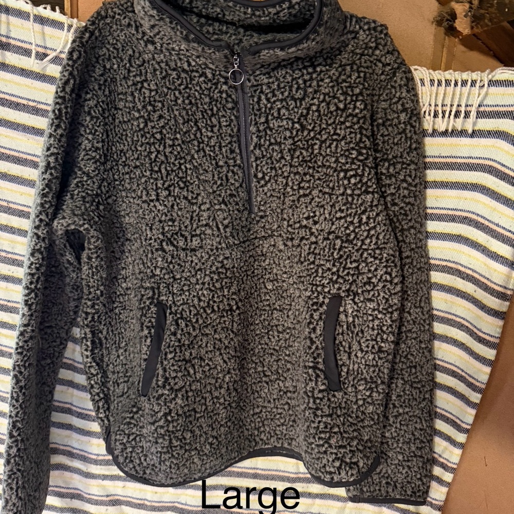 Men's Gray Sherpa Sweater